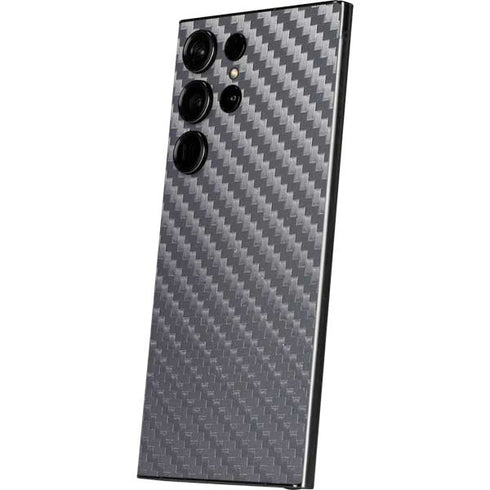 Silver Carbon Fiber Specialty Texture Material Galaxy S25 Ultra Skin